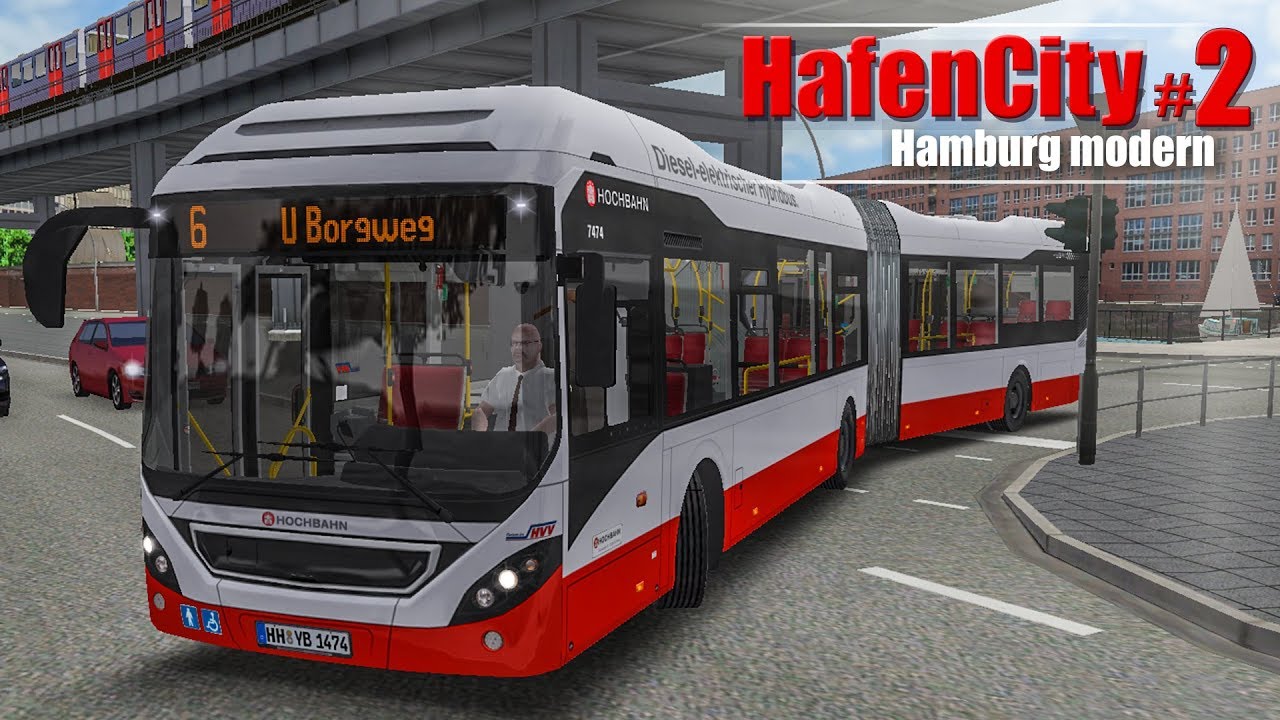 OMSI 2: Hamburg HafenCity #2 - Am Borgweg mit dem Volvo 7900 Hybrid-Bus! | BUS-SIMULATOR