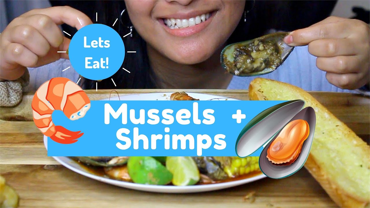 Lets Eat! | ASMR Mussels + Shrimps - YouTube
