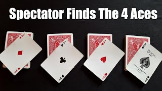 Spectator Finds The 4 ACES!! Amazing EASY Card Trick Tutorial
