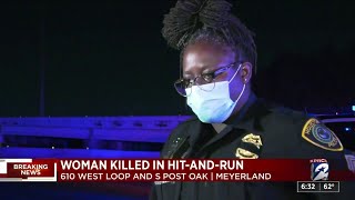 Woman dead after fleeing vehicle strikes her on 610 West Loop, police say