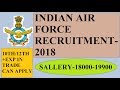 INDIAN AIR FORCE RECRUITMENT ELIGIBILITY SALLERY STEPS TO APPLY 2018