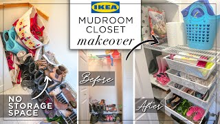 Laundry / Mudroom Closet Makeover | IKEA Boaxel Closet Installation | DIY Storage Closet Upgrade