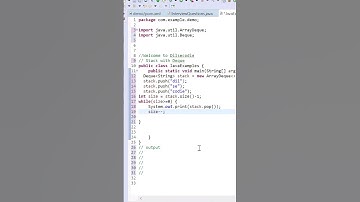 Use Deque as Stack in Java! 💻✨ #shorts