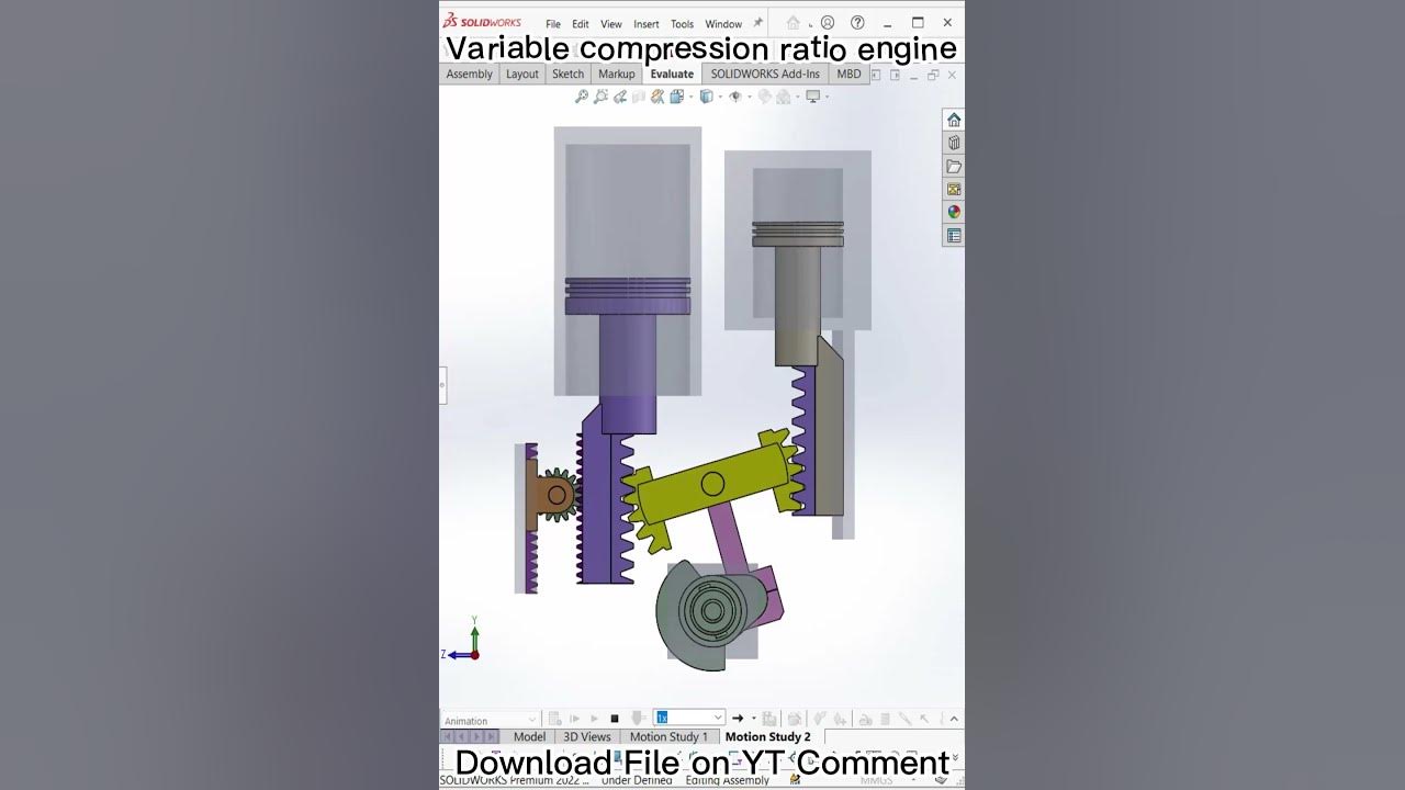 Variable Compression Ratio Engine Animation Mechanical Animation YouTube