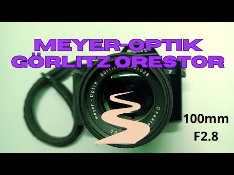 Vintage 35mm camera lens Meyer-Optik Görlitz Orestor 100mm F2.8 on