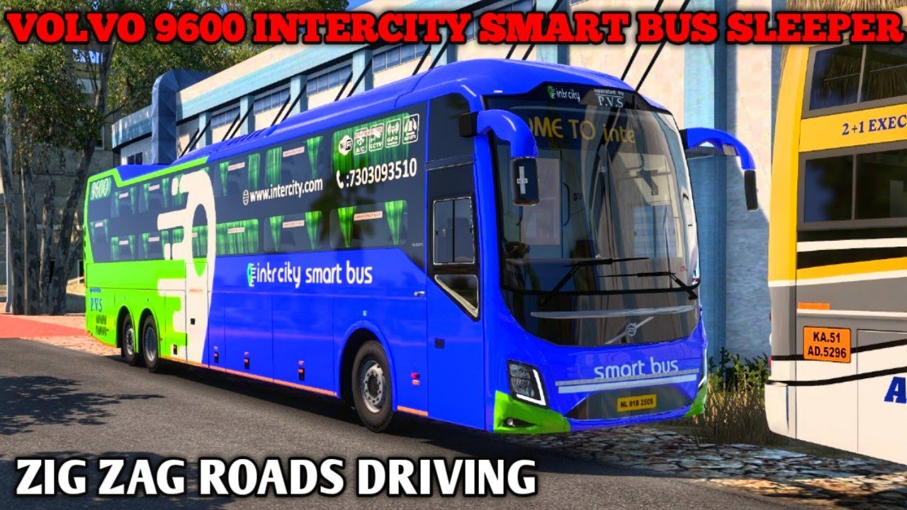 Volvo 9600 Intercity Smart Sleeper Bus 🚌 | Zig Zag Road Driving Experience 🛣️ INDIAN MODS 