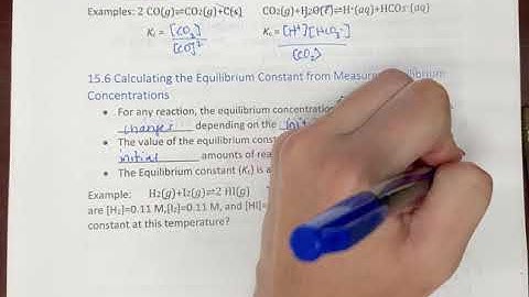 Calculating Equilibrium Constant K from Measured Equilibrium Concentrations