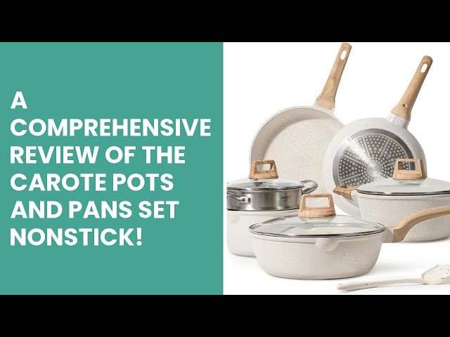 CAROTE 12 Pcs Pots and Pans Set Nonstick Cookware Sets Induction Cookware,  White Granite Non Stick Cooking Set w/Frying Pans & Saucepans(PFOS, PFOA  Free) 