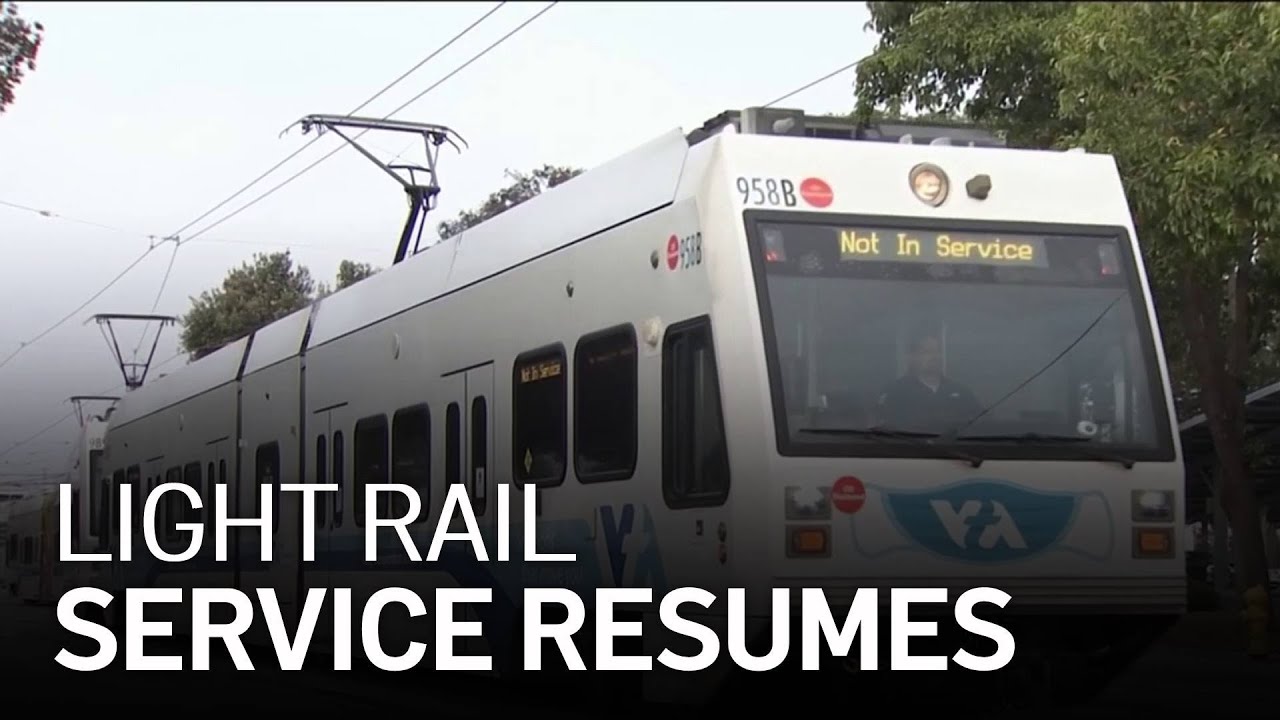 VTA Light Rail Service Resumes in San Jose - YouTube
