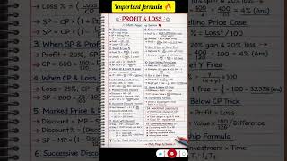Profit &amp; Loss Tricks 📘 | Complete Formula Sheet in 1 Page 💯 | SSC &amp; Board Exam तैयारी