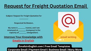 Request For Freight Quotation Email -  Email Requesting Freight Quotation