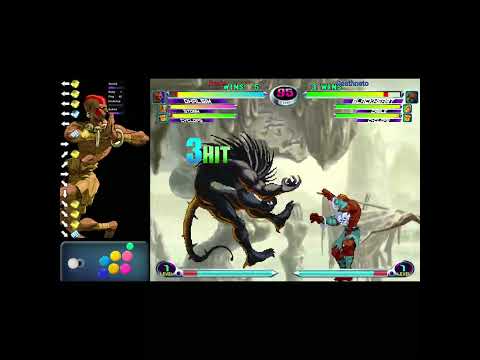 MvC2 Dhalsim 75% knockdown to trijump mixup oki flying screen Yoga Strike combo