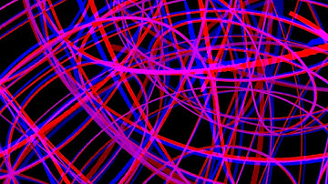 Inside the hypersphere-4-anaglyph. Fourth dimension. Movement in four-dimensional space.