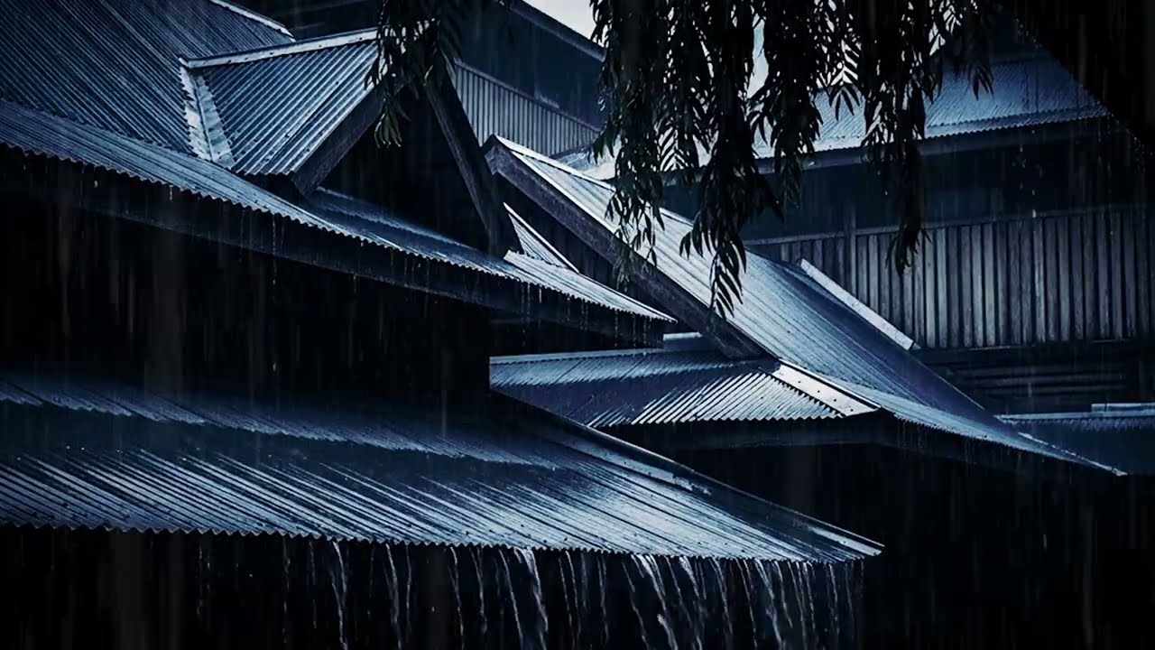 Deep Sleep Promised | Heavy Rain & Thunder on Metal Roof at Night