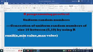R programming uniform random numbers