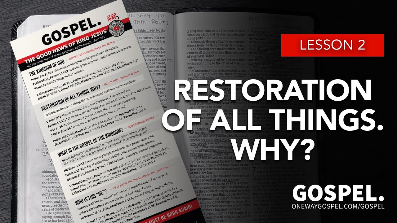 GOSPEL CARD - Lesson 2 - Restoration Of All Things // OneWayGospel