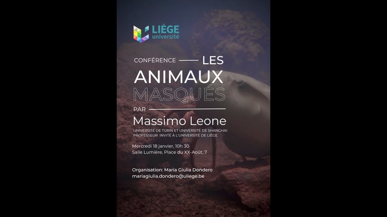 Massimo Leone (Univ. de Turin, Univ. de Shanghai) “Les animaux masqués” (ULiège, 18/01/2023)