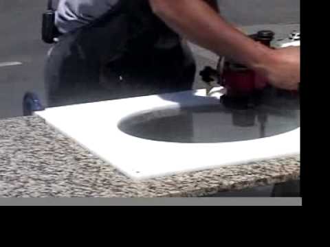 How to cut granite countertop for sink