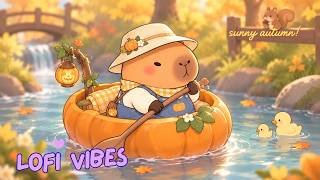 Capybara's Sunny Autumn Day 🍂💦 Gentle lofi & a soft breeze for relaxation