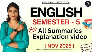 ALLE SAMENVATTINGEN UITLEG || SEMESTER-5 || ENGELS || OSMANIA UNIVERSITEITSGRAAD || @shivanipallela