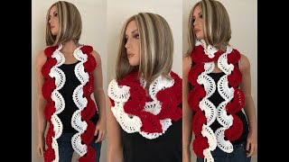 How To Crochet Swirl Fans Scarf Pattern Thepatternfamily