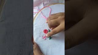 This is day2 let's learn to make embroidery rose  #embroidetyrose#youtubeshorts #subscribemychannel