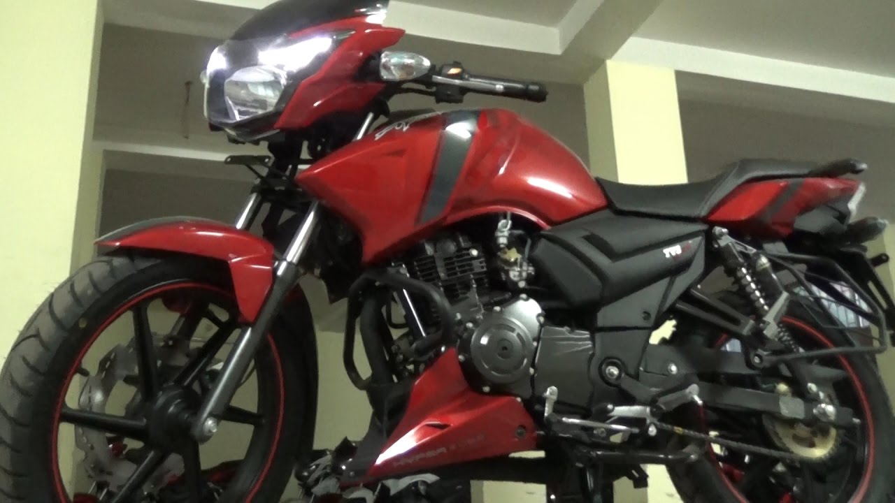 New Bs Iv With Aho Red Color Tvs Apache Rtr 160 Walk Around Video