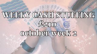 Cash Stuffing £210! 💖 Consistency is key! 💖 October Week 2 | UK Budget | Savings Challenges