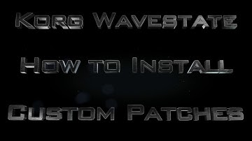 Korg Wavestate:  How to Install Custom Performances/Programs