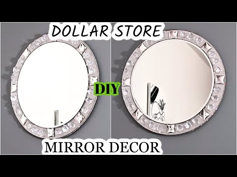 DOLLAR STORE DIY MIRROR WALL DECOR CRAFT HACK | Dollar Store DIY Glam Home Decor | Ft BeeBeeCraft