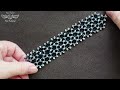 How to make Cuff Beaded Bracelet Beginners Beading Tutorial / Crystal Beads Bracelet / DIY Jewelry