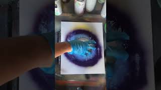 Spray Paint Eye Planet#shorts #spraypaintart #fluidart