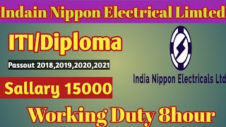 भरत ह Indain Nippon Electrical Limited म Job Itidiploma 2021