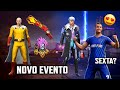 TUDO DO EVENTO ONE PUNCH-MAN, PANELA, MOCHILA E MAIS, SKINS OPERAÇÃO CHRONO, RECARGAS - FREE FIRE