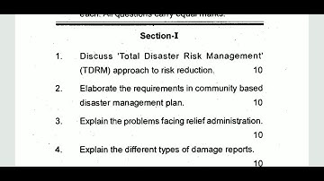 IGNOU MPA-018 DISASTER MANAGEMENT, M.A PUBLIC ADMINISTRATION, QUESTION PAPER 2020 (ENGLISH/HINDI)