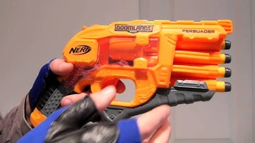 NERF Persuader review +Scattershot and Rapid-fire tricks HD