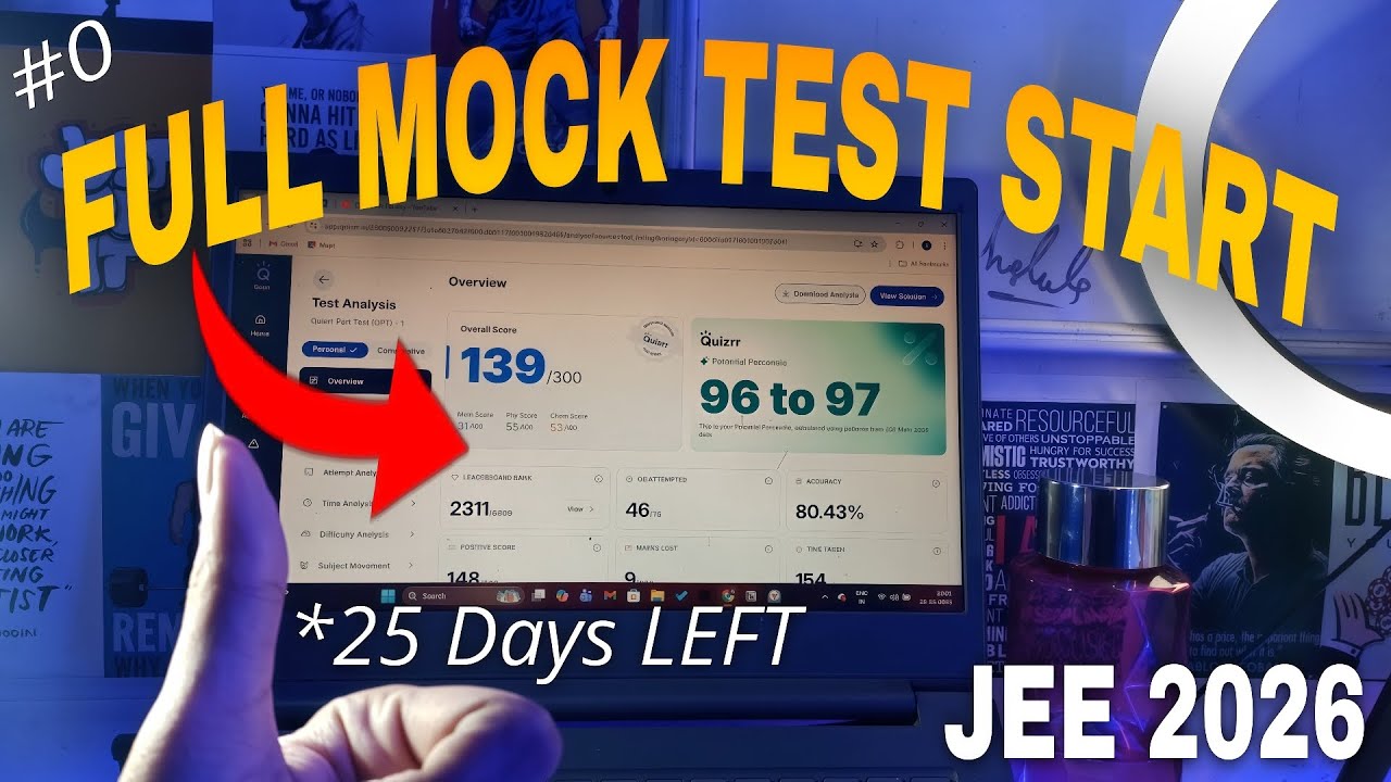 🔥READY TO START FULL MOCK TEST FOR JEE MAINS 2026 | 25 DAYS LEFT 🤯 ...