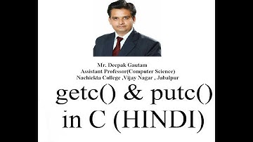 B.Sc(CS) First Year Paper-2 Programming in C Topic : Example of putc() and getc() function 19/6/2020