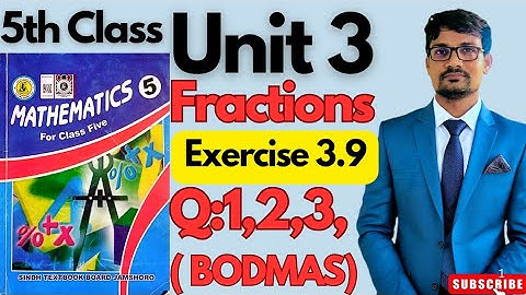 Maths class 5th| Exercise 3.9 | Unit 3 | Q: 1,2,3| Sindhtextbookboard 