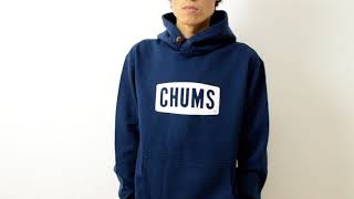 CHUMS チャムス チャムスロゴ プルオーバー パーカー メンズ スエット トレーナー 裏起毛  ロゴ フード カンガル ポケット アウトドア トップス シンプル ペンギン 黒 CH00-0646