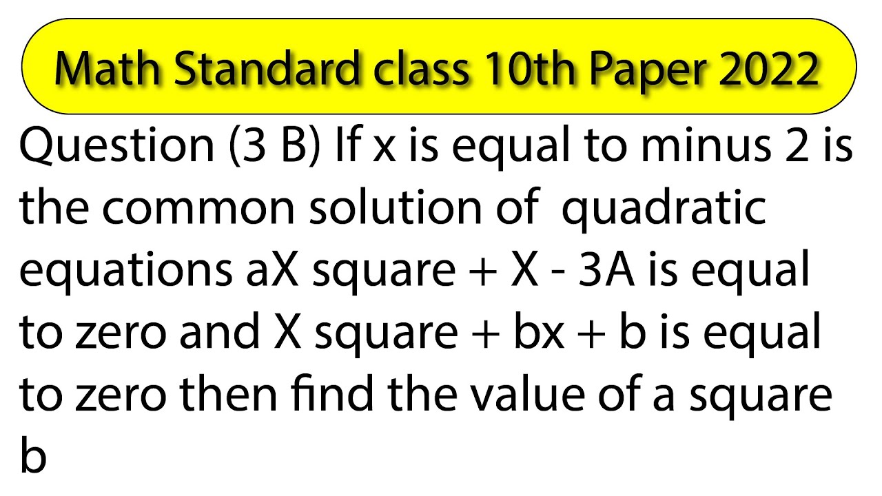 If X Is Equal To Minus 2 Is The Common Solution Of Quadratic Equations if-x-is-equal-to-minus-2-is-the-common-solution-of-quadratic-equations