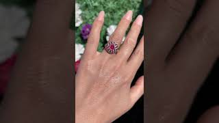 VINTAGE 18K GOLD ART DECO STYLE NATURAL DIAMOND AND RUBY DECORATED STRONG RING Net Worth