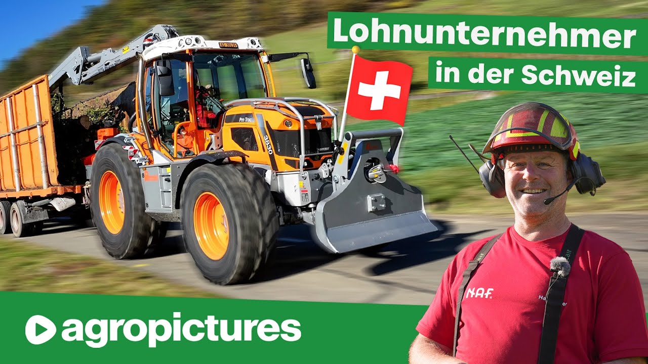 Lohnunternehmer Doku: NAF GmbH in der Schweiz | Baumfällung mit Pfanzelt Pm Trac 3830 und Fällkran