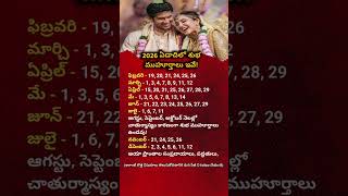 2026 Auspicious Marriage Dates | Shubha Muhurthams in 2026 | Telugu Panchangam