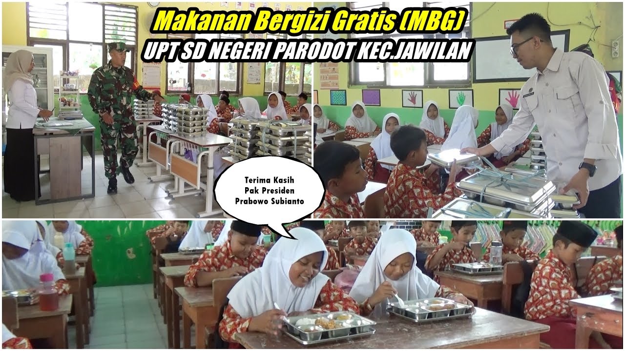 Makanan Bergizi Gratis di SDN Parodot Jawilan Terima kasih Pak Presiden Prabowo 
