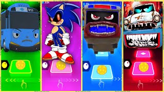 Tayo the little bus vs Sonic vs Bus eater vs Car eater old - tiles hop edm rush 🤣👍 screenshot 5
