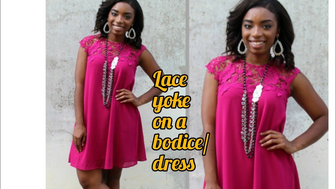 Yoke lace on bodice (shift dress)