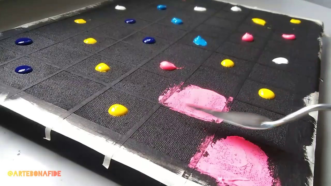 Pintura abstracta fácil con acrílicos y espátula/ Abstract painting easy/ Acrylics & Palette knife