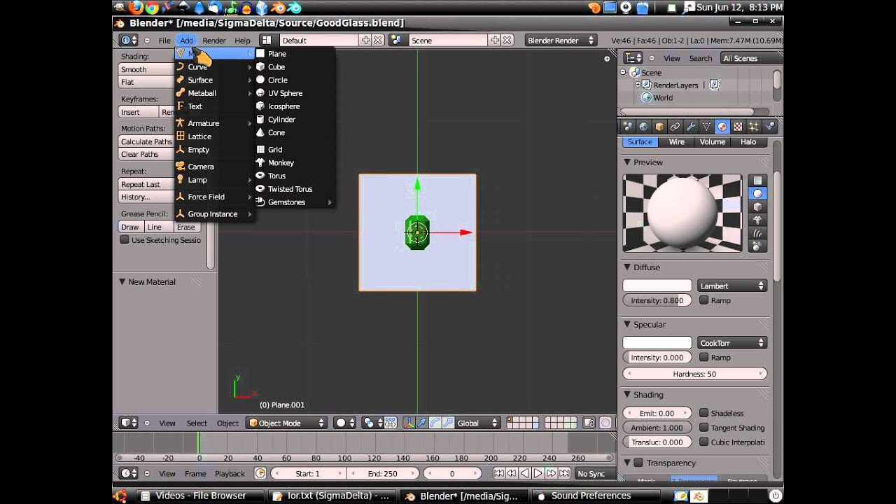 Blender 2.5 Realistic Gemstones (part 21) Basic Material YouTube