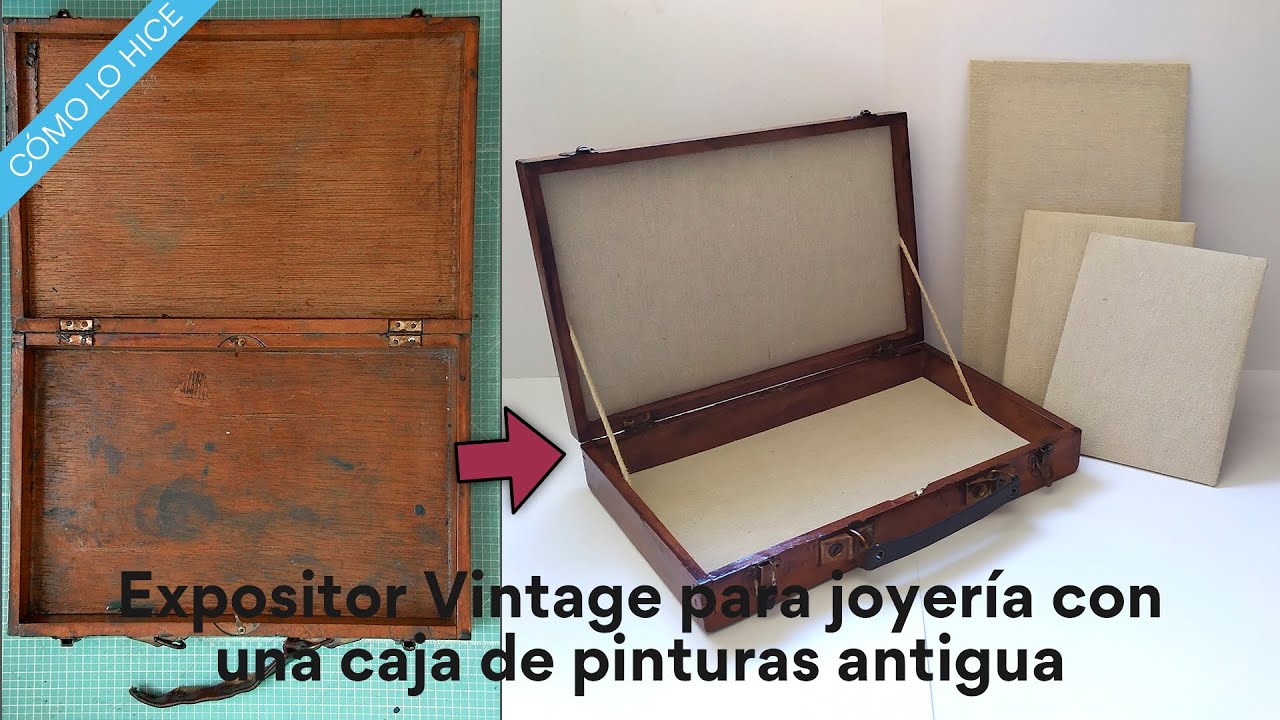 Hice este Expositor Vintage portátil con una antigua caja de pinturas  🎨💎